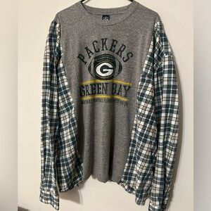 Greenbay packer reworked  flannel